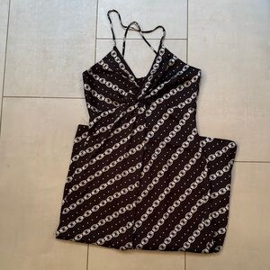 Express Black and White Chain Print Midi Dress